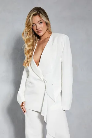 MissPap Tailored Mesh Frill Detail Structured Blazer