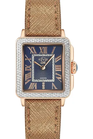 GV2 by Gevril Padova Blue Dial Rose Gold 12300 Swiss Quartz Watch