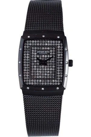 Johan Eric Silver Dial With Pavet Swarovski Crystals, IP Coated Stainless Steel Case & Mesh Bracelet