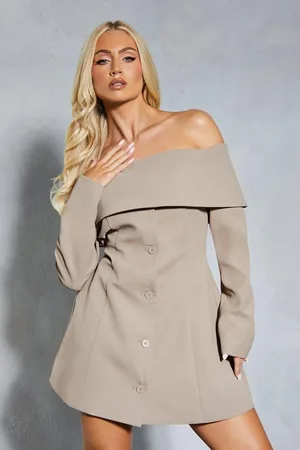 MissPap Tailored Bardot Blazer Mini Dress
