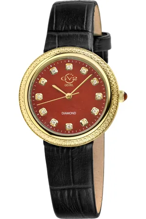 GV2 by Gevril Arezzo Swiss Quartz Diamond Genuine Italian Handmade Leather Watch