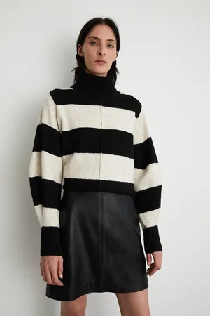 warehouse Real Leather Clean Pelmet Skirt
