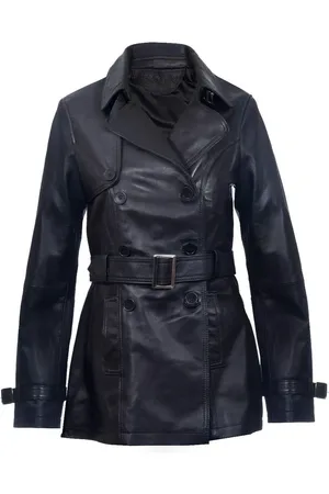 Infinity Mid Length Leather Trench Coat -Oakham