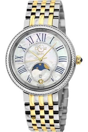 GV2 by Gevril Genoa SS silver Case, White MOP Dial, SS IPYG Two tone bracelet.
