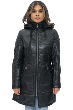 Infinity Leather Quilted Parka Coat-Allentown