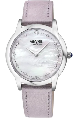 Gevril Airolo Swiss Diamond 13041 Genuine Leather Swiss Quartz Watch