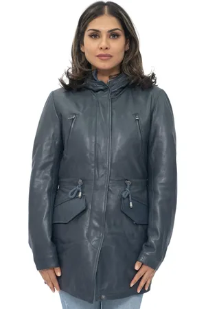 Infinity Leather Hooded Parka Jacket-Bucharest