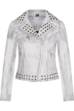 Infinity Gothic Biker Leather Jacket with Studs-Bilbao