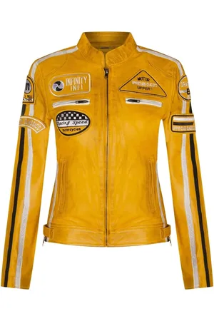 Infinity Leather Biker Racing Badges Jacket-Agadir