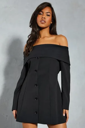 MissPap Tailored Bardot Blazer Mini Dress