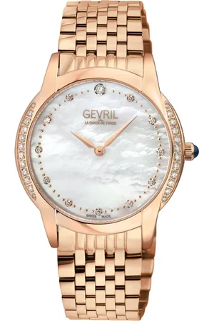 Gevril Airolo Swiss Diamond 13151B MOP Dial Bracelet Swiss Quartz Watch