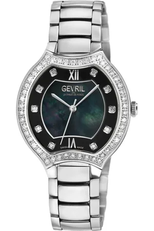 Gevril Lugano Swiss Diamond , MOP Dial,316L Stainless Steel Case, 316L Stainless Steel Bracelet . Swiss Quartz Watch