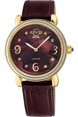 GV2 by Gevril Ravenna 12614 Dark Brown MOP Dial Swiss Quartz Watch