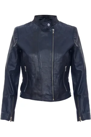 Infinity Leather Biker Jacket-Celaya