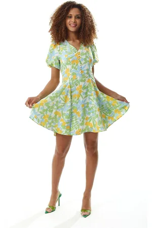 Liquorish Floral Button up Summer Dress