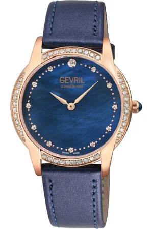 Gevril Airolo Swiss Diamond 13253 Leather Swiss Quartz Watch