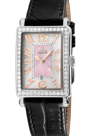 Gevril Avenue of Americas Mini MOP Dial Leather Swiss Quartz Watch