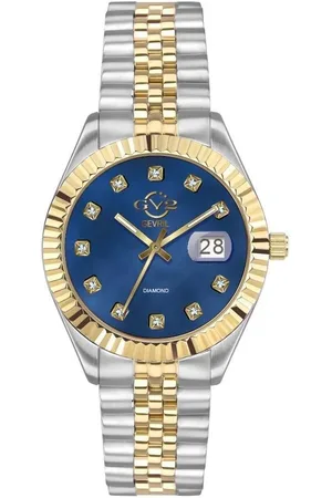 GV2 by Gevril Naples Blue Dial 12406 Two Tone Swiss Quartz Watch