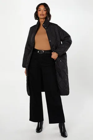 Dorothy Perkins Drawstring Waist Quilted Padded Puffer Coat