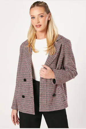 Dorothy Perkins Check Double Breasted Blazer Coat