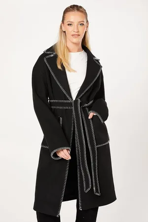 Dorothy Perkins Whipstitch Wrap Midi Coat