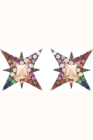 Latelita North Star Rainbow Stud Earrings Rosegold
