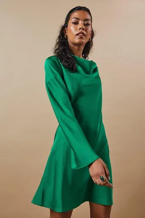 Oasis Petite Occasion Satin Cowl Mini Dress