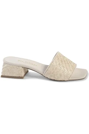 DEE OCLEPPO Raffia Low Heel Mules Woven Style Women - Sandals