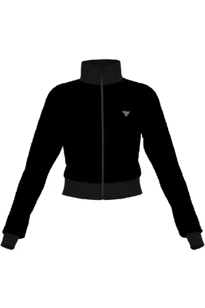 Guess Velour Zip Up Jacket Top