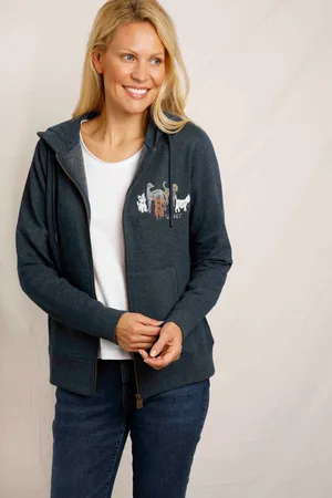 Weird Fish Franchises Dog Print Graphic Full Zip Hoodie