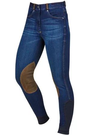 Dublin Shona Suede Knee Patch Denim Breeches