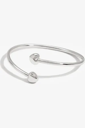 Simply Silver Sterling 925 Polished Puff Heart Cuff