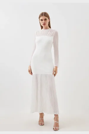 Karen Millen Bandage Figure Form Woven Mix Knit Dress
