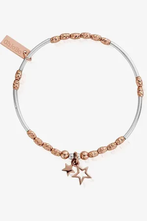 ChloBo Inner Spirit Two Tone Double Star Bracelet MBMNSR739