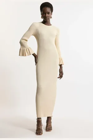 Karen Millen Full Sleeve Rib Knit Midi Dress
