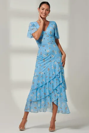 Jolie Moi Daleysa Frill Hem Mesh Maxi Dress