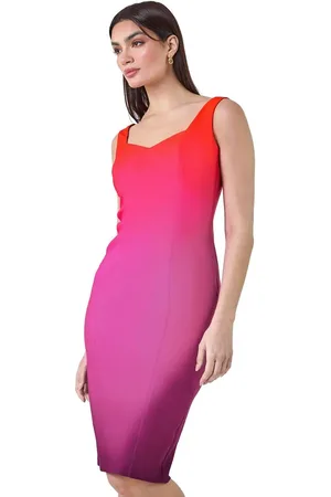 Ariella Ombre Print Sweetheart Neck Bodycon Dress
