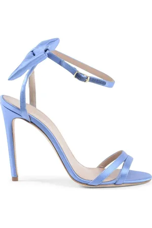 DEE OCLEPPO Bow Slingback Heels Periwinkle Satin Women - Sky Sandals