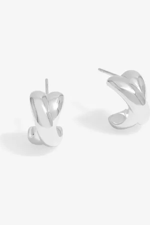 Simply Silver Sterling 925 Polished Kiss Hoop Earrings
