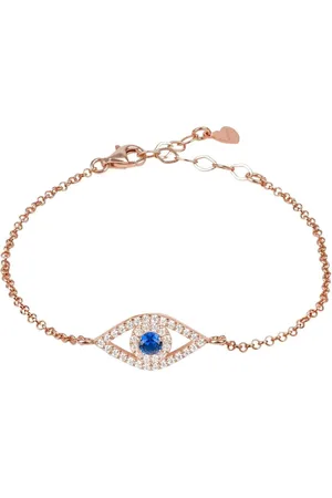 Latelita Evil Eye Elliptical Bracelet Blue Rosegold