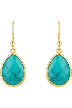 Latelita Petite Drop Earrings Arizona Turquoise Gold