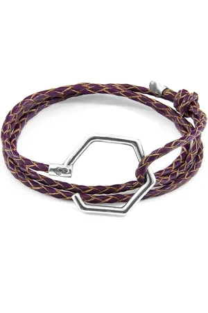 Anchor & Crew Storey Silver and Braided Leather Bracelet