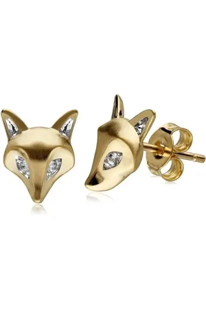 Gemondo Sapphire 9ct Yellow Gold Gardenia Collection Fox Stud Earrings One Size