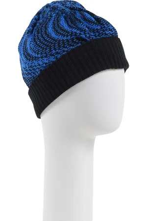 Missoni Woolen Beanie Hat Blue Black Knit Women - Multicolor