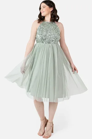Maya Deluxe Embellished Halter Neck Midi Dress