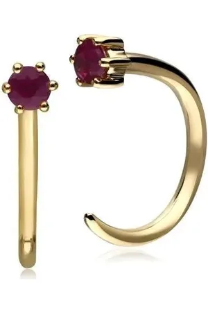 Gemondo Ruby 9ct Yellow Gold Pull Through Hoop Earrings One Size