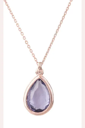Latelita Pisa Mini Teardrop Necklace Rosegold Amethyst