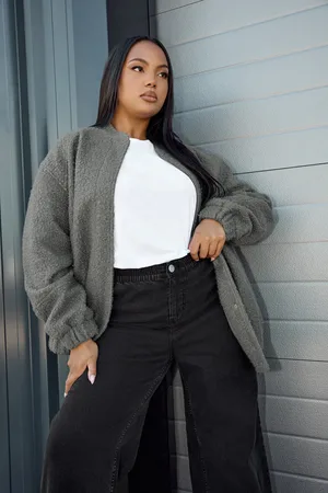 Yours Boucle Bomber Jacket