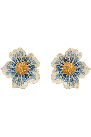 Latelita Pansy Flower Earrings Gold