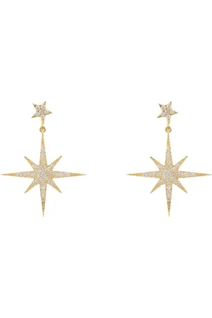 Latelita Petite Star Burst Drop Earrings Gold
